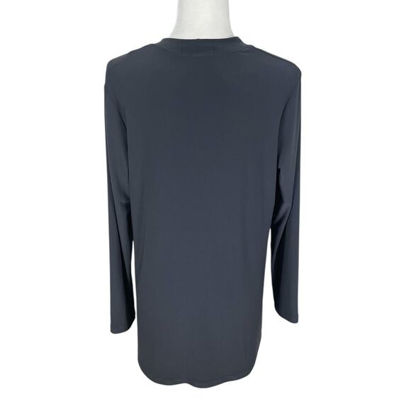 Sympli Button Front Stretch Jersey Long Sleeve Tunic Top Dark Gray Size 10 - Picture 7 of 13